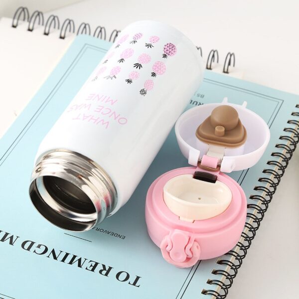 350ML 500ML Thermocup Bouncing Cover Bottle Vacuum flask Flamingo Pattern Thermal Mug Travel Thermos Cup Stainless Steel